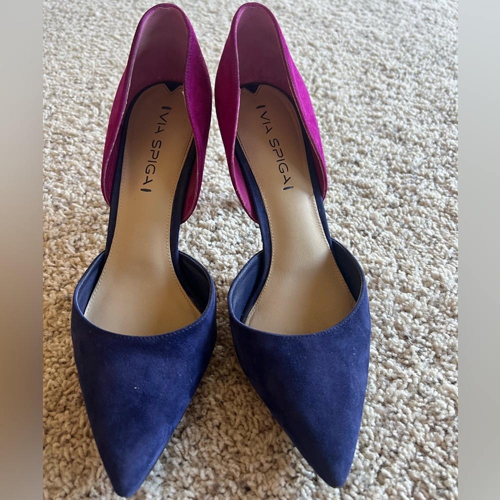 Via Spiga Women's Navy and Pink Heels